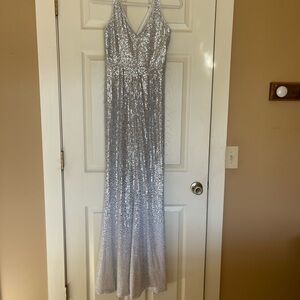 Dress the Population Shimmering Silver Sequin Dress